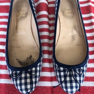 Christian Louboutin Sonietta Gingham Flats 39.5